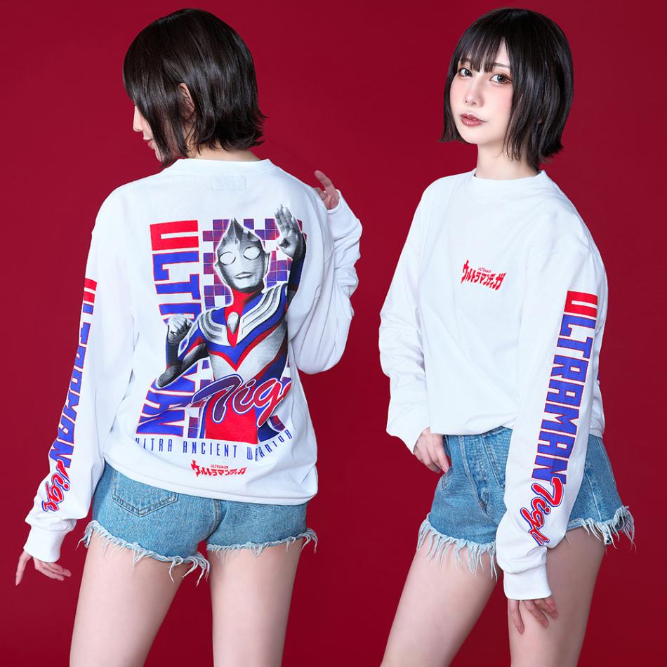 ウルトラマンティガ/ロングスリーブTシャツ/ホワイト｜墓場の画廊