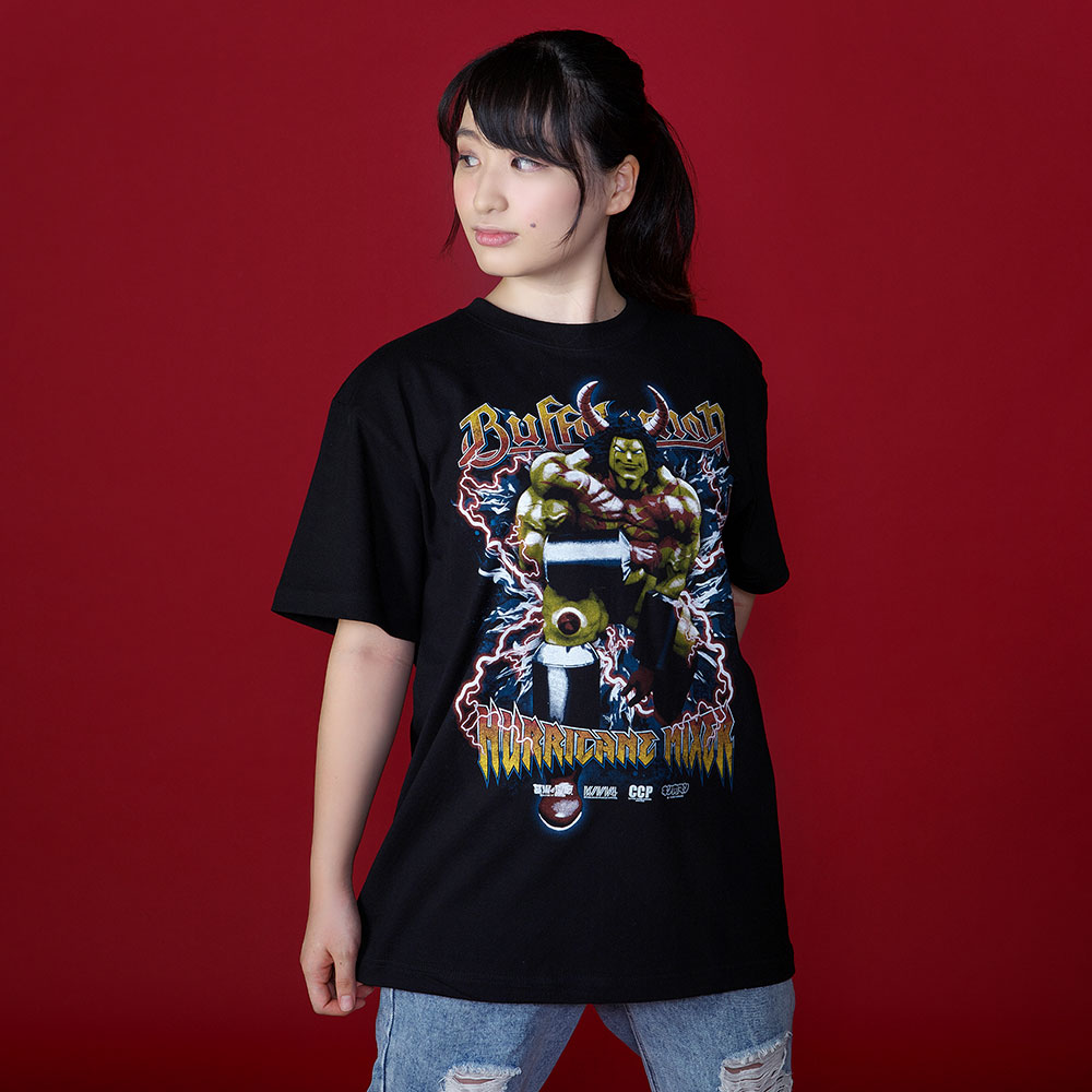 バ*ー様 キン肉マン　マンモスマン　Tシャツ　墓場の画廊 XL フェニックスチー キン肉マン/バッファローマンTシャツ/ブラック/墓場のメタルシャツシリーズ