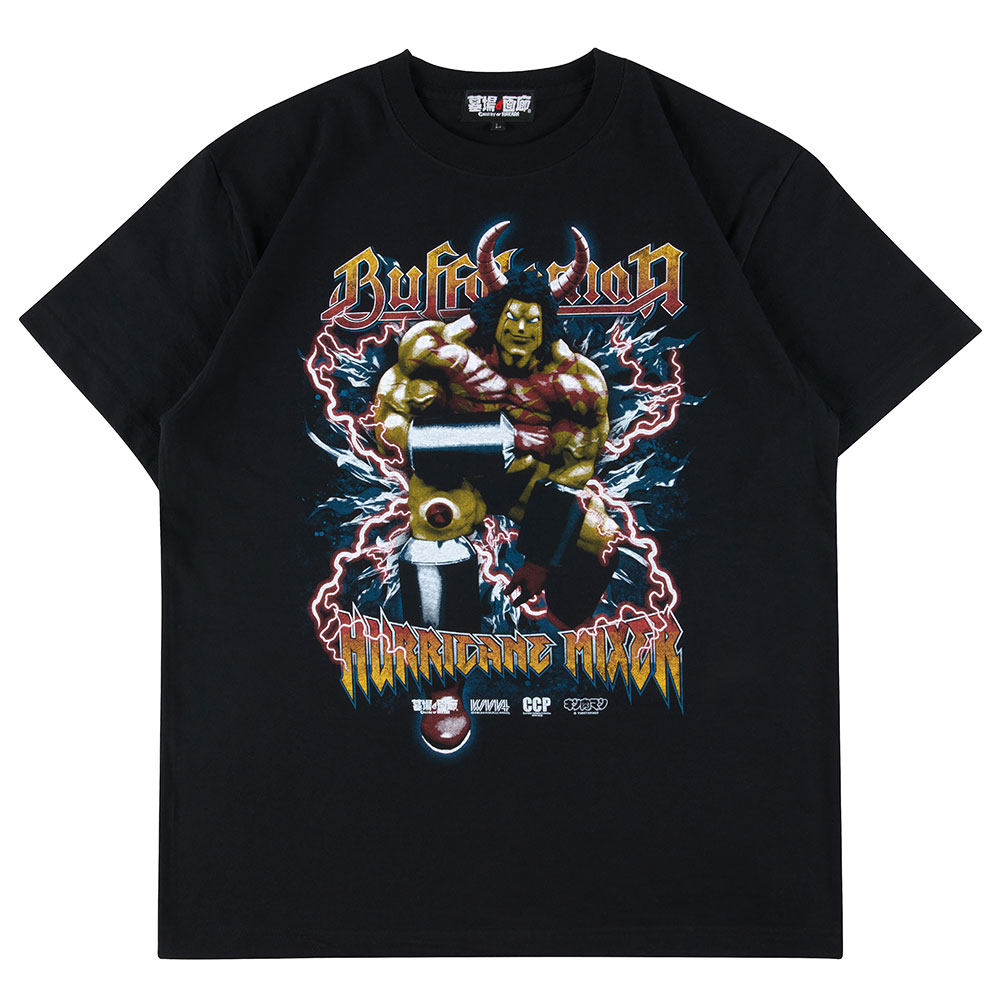 バ*ー様 キン肉マン　マンモスマン　Tシャツ　墓場の画廊 XL フェニックスチー キン肉マン/バッファローマンTシャツ/ブラック/墓場のメタルシャツシリーズ