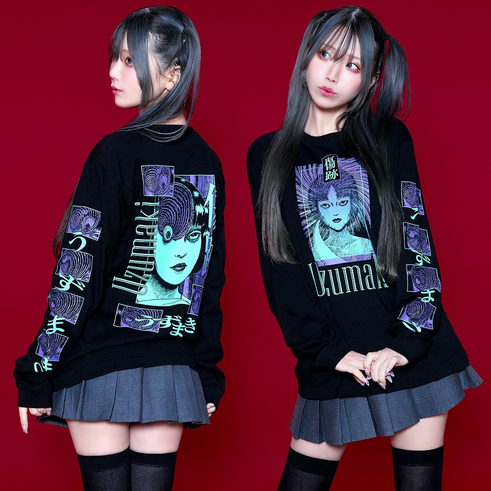 伊藤潤二/傷跡 ロングスリーブTシャツ/ブラック｜墓場の画廊ONLINE STORE