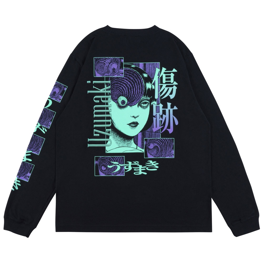 伊藤潤二/傷跡 ロングスリーブTシャツ/ブラック｜墓場の画廊ONLINE STORE