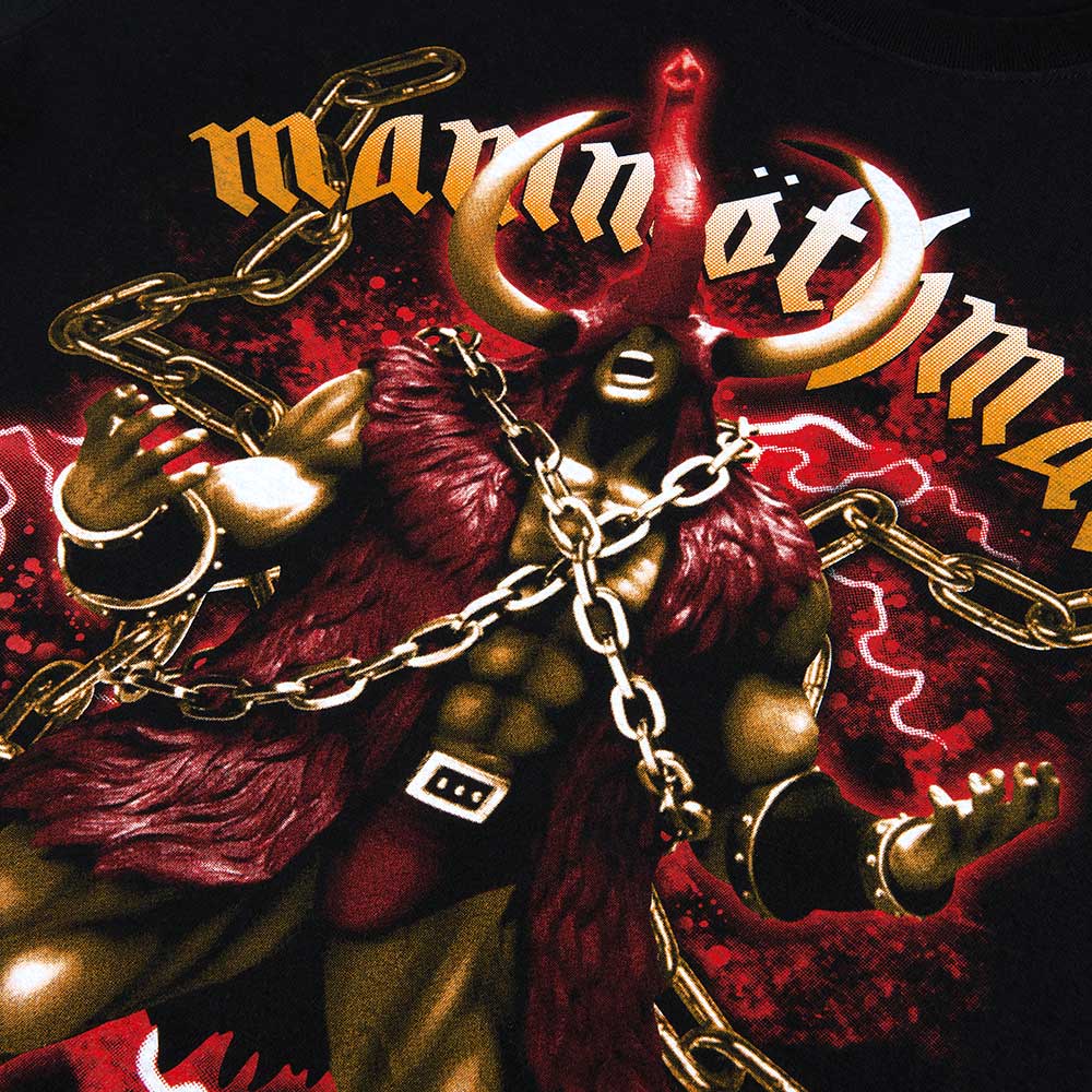 キン肉マン/マンモスマンTシャツ/ブラック/墓場のメタルシャツシリーズ