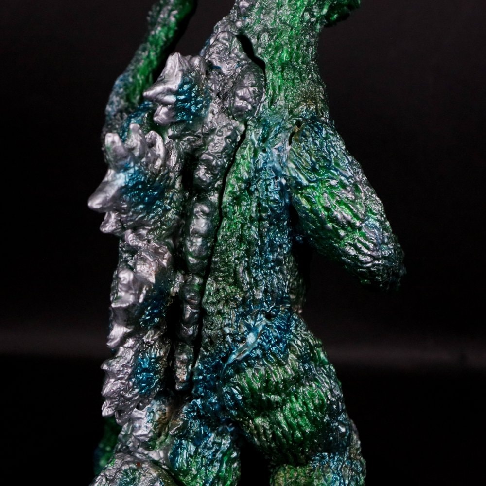 てんつく工房 ゴジラ(1973) 墓場の画廊ver. メタリックグリーン ソフビ ソフビ/てんつく工芸/ゴジラ(1973) ソフビキット/メタリックグリーン