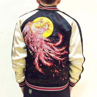 坊屋春道着用モデル 不死鳥リバーシブルスカジャン/ブラック｜墓場の