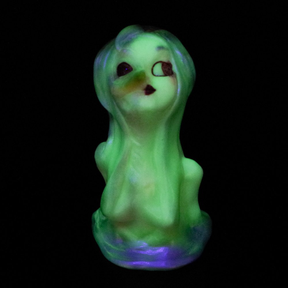ヒカリトイズ 河童 ソフビ 妖怪 フィギュア ソフビ/ヒカリトイズ HIKARI TOYS/物ノ怪少女 河童/蓄光｜墓場の画廊
