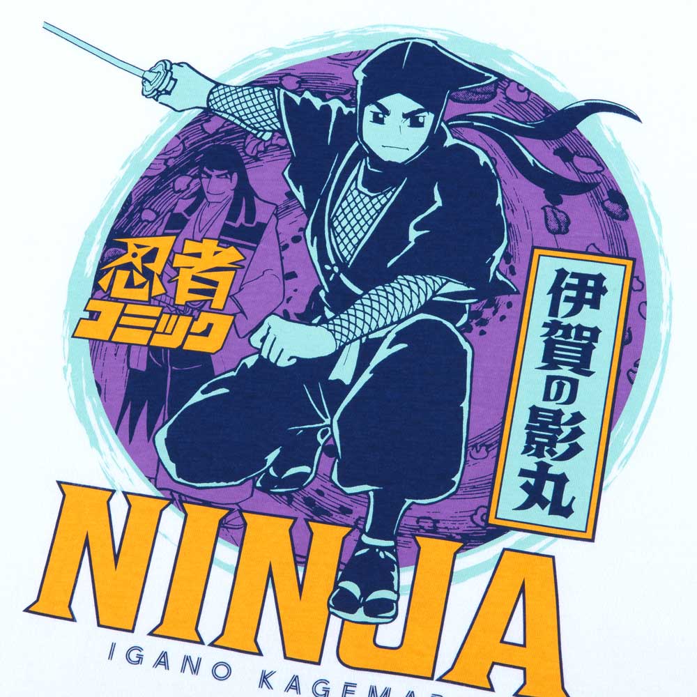 伊賀の影丸/NINJA Tシャツ/ホワイト｜墓場の画廊ONLINE STORE