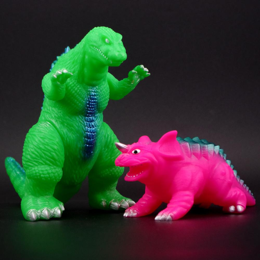 ソフビ/サンガッツ本舗/怪獣総進撃シリーズC/蛍光カラー｜墓場の画廊