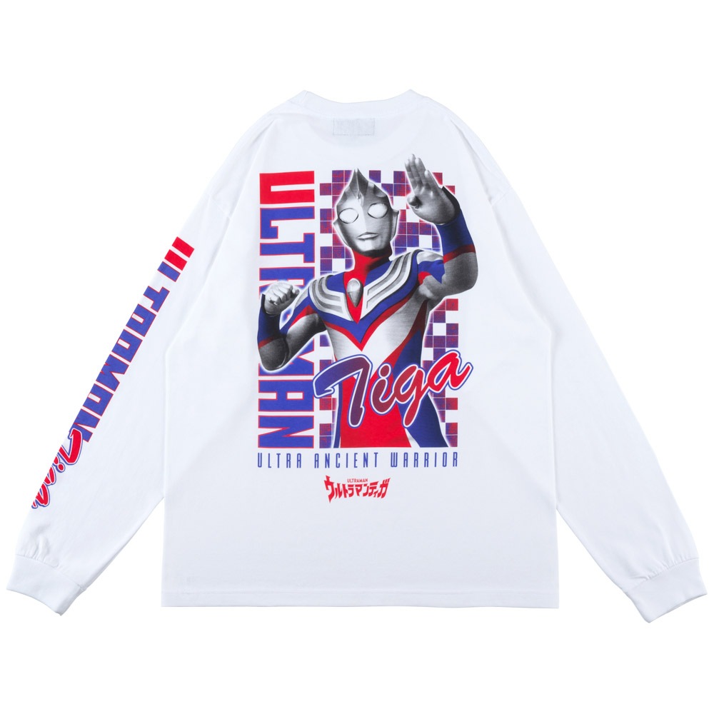 ウルトラマンティガ/ロングスリーブTシャツ/ホワイト｜墓場の画廊
