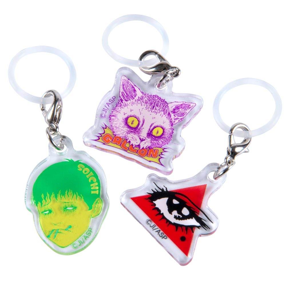 伊藤潤二　双一&コロン(ギャロン)　アクリルチャーム付き缶バッジ　猫　ネコ 伊藤潤二 ブラインド缶バッジ 双一 ギャロン 原作画 JUNJI ITO