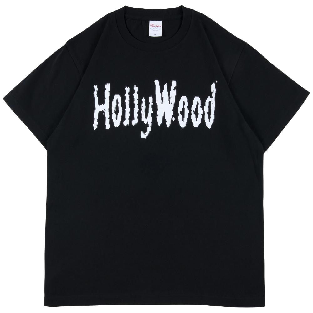 ハリウッドザコシショウ/HollyWood Tシャツ/ブラック 白文字