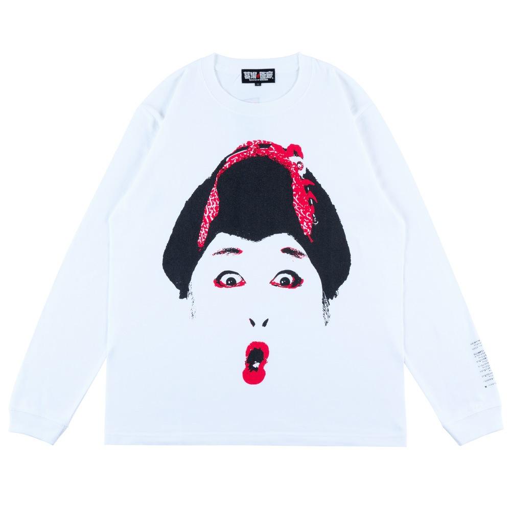 コウメ太夫/顔面 ロングスリーブ Tシャツ｜墓場の画廊ONLINE STORE