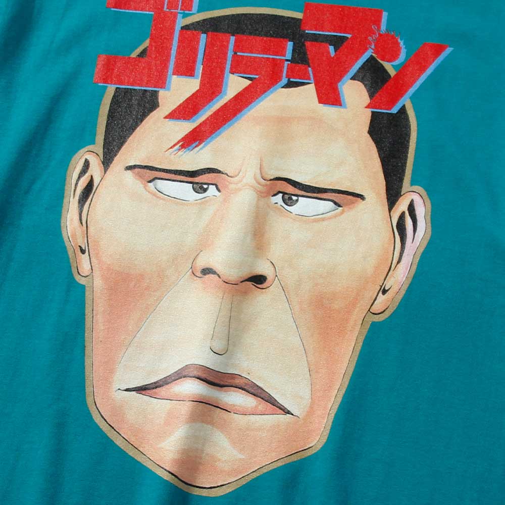 ゴリラーマン/顔TEE(ゴリラーマン 池戸定治)Tシャツ/グリーン