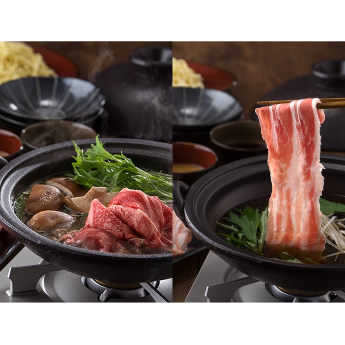 伊万里牛・味彩豚しゃぶ どちらもセット | 博多喜造
