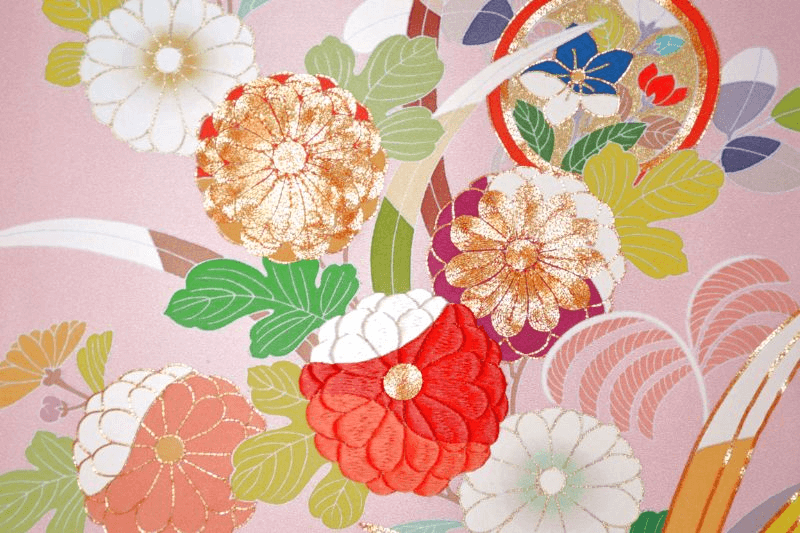 繍栄 手刺繍 訪問着 付け下げ 金糸 グラデーション 花文様 正絹 手刺繍着物