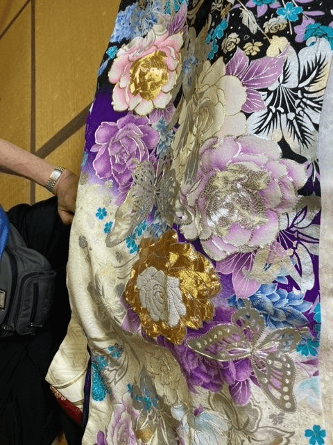 付下げ 花柄模様 汕頭刺繍 グラデーション 秘色 KK-2057 汕頭刺繍 さが美謹製 総刺繍 訪問着 花柄 麦藁色 黄色 582