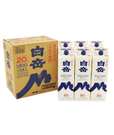 白岳パック 20度 1800ml 6本入りケース