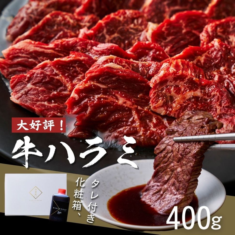 送料無料！ 【真空パック】タレ漬けハラミ 400g（あっさりタレ付き）