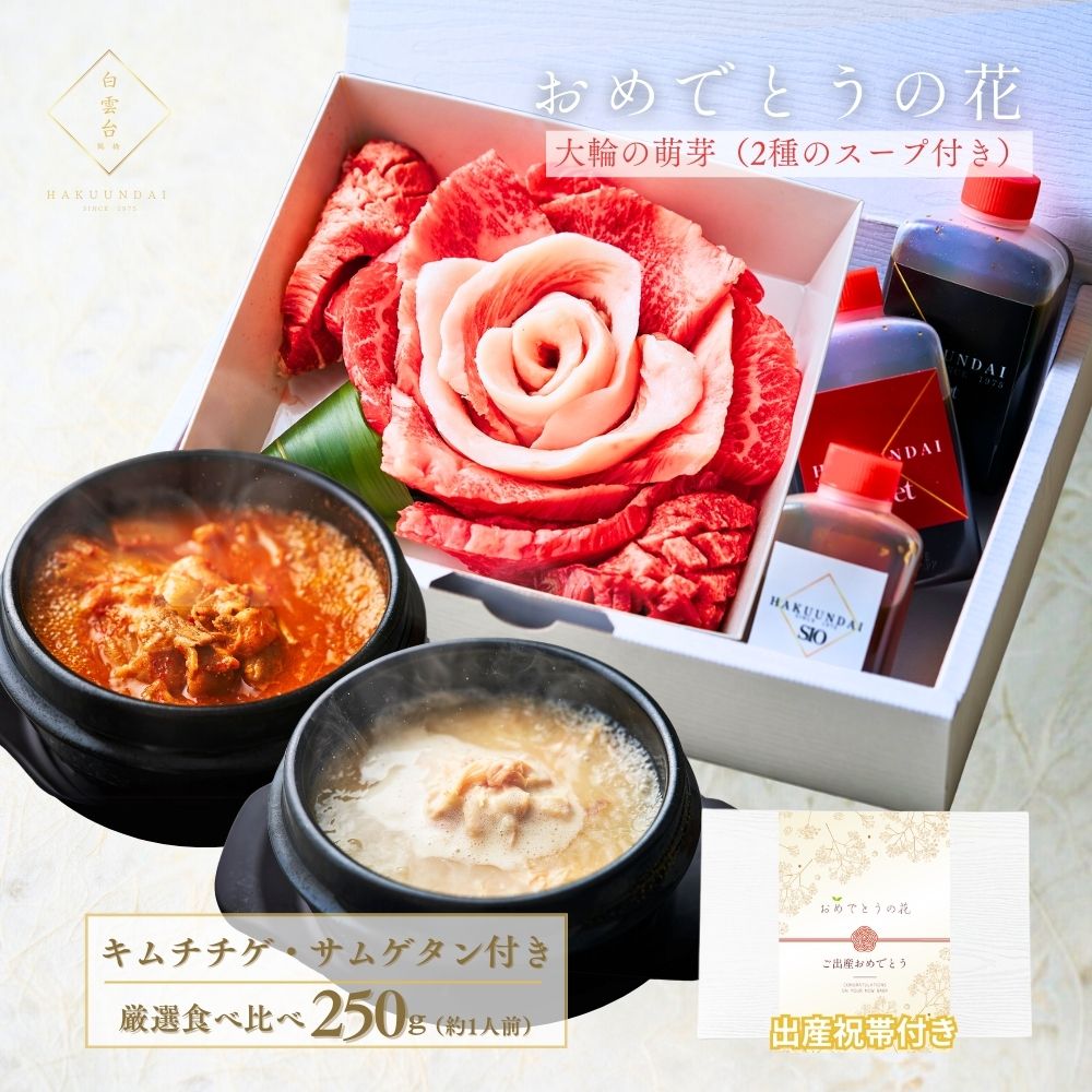 送料無料！【出産祝い】 おめでとうの花 『大輪の萌芽（スープ付き）』250g