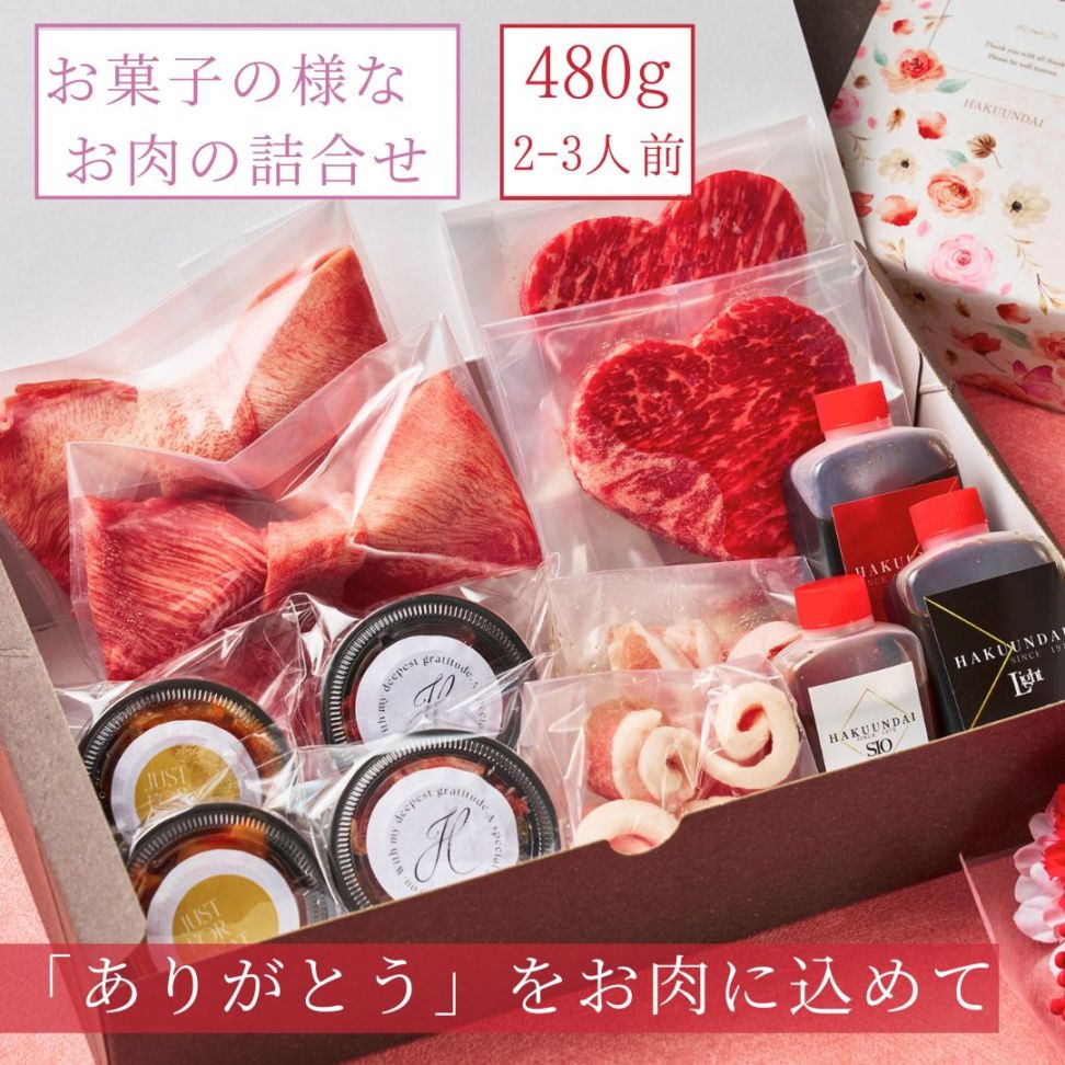 ご褒美焼肉アソートBOX ~お菓子みたいなお肉詰め合わせ480g~（肉アソート480）