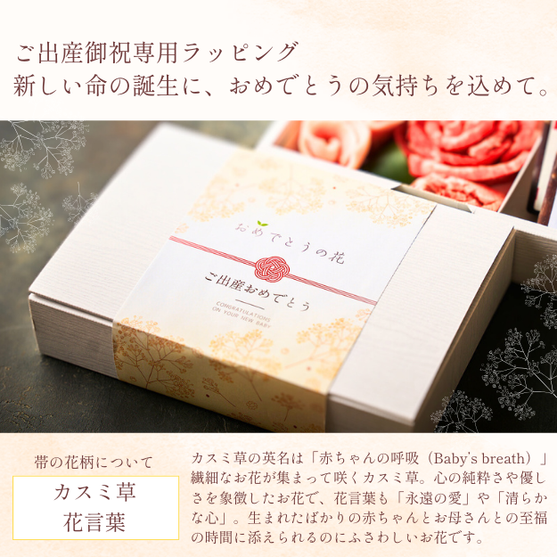 送料無料！【出産祝い】 おめでとうの花 『実生(みばえ)』220g 2種のタレ付き