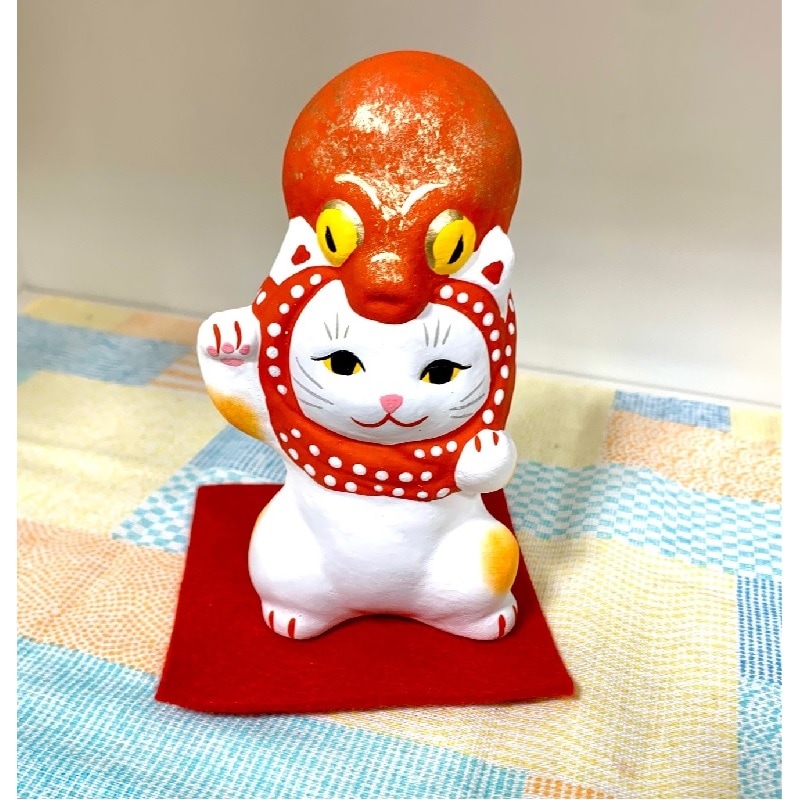 ★お取り寄せ★土人形招き猫・・たこのせくん