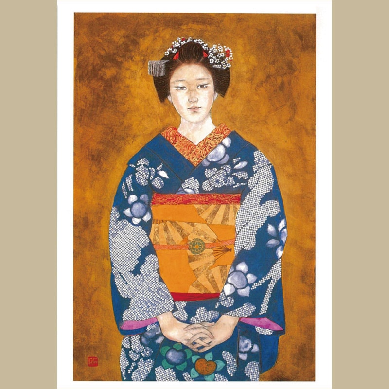 絵はがき (石本 正 「舞妓立像」 1974(昭和49)年制作 2007(平成19)年加筆)