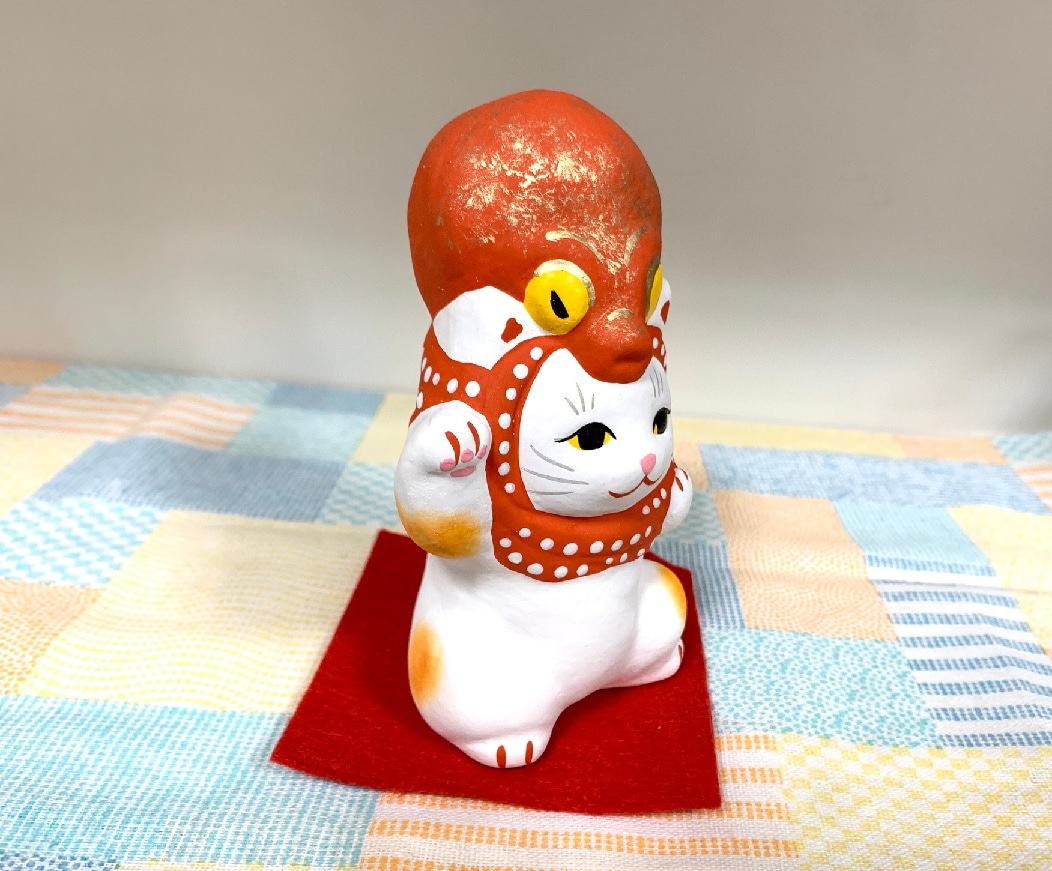 ★お取り寄せ★土人形招き猫・・たこのせくん