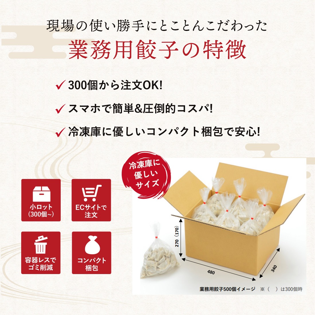 浜太郎 業務用餃子【ヘルシー】｜500個入