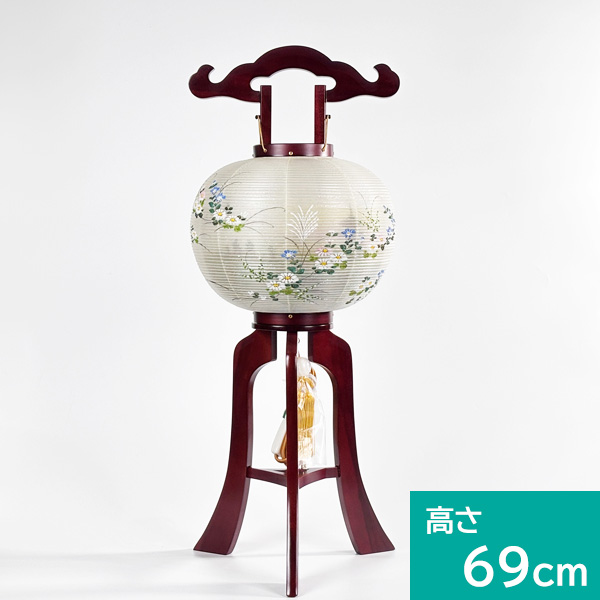 【伝統型提灯】 花の都 木製 （回転式）高さ69cm