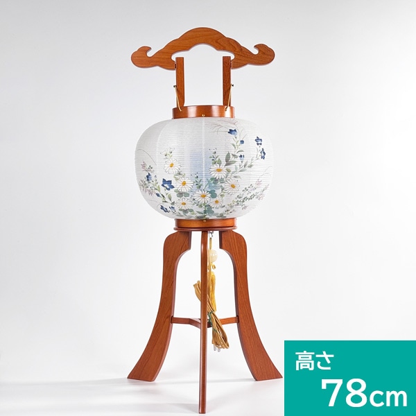 【伝統型提灯】 ニレ 光琳 木製（回転式）高さ78cm