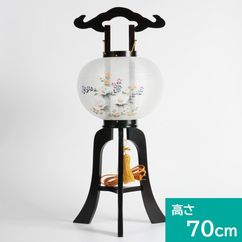 【伝統型提灯】 芙蓉 黒檀 木製 高さ70cm