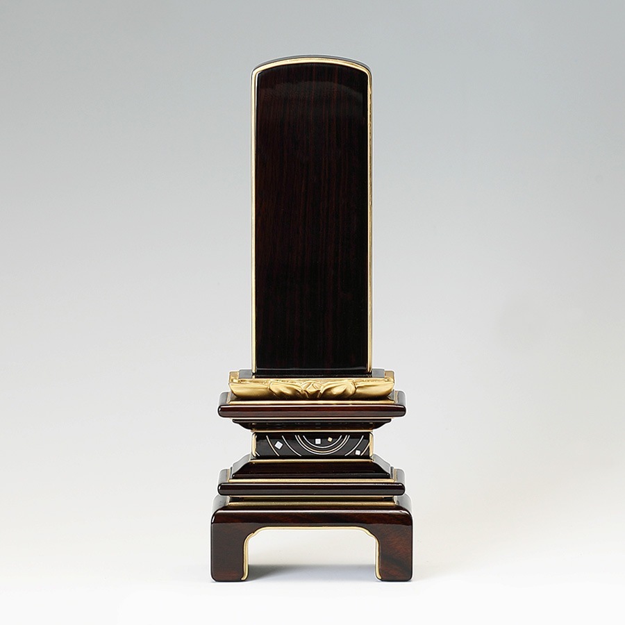 【位牌】 黒檀蓮付上呂門 宙 sora 文字彫1名込 3.5寸