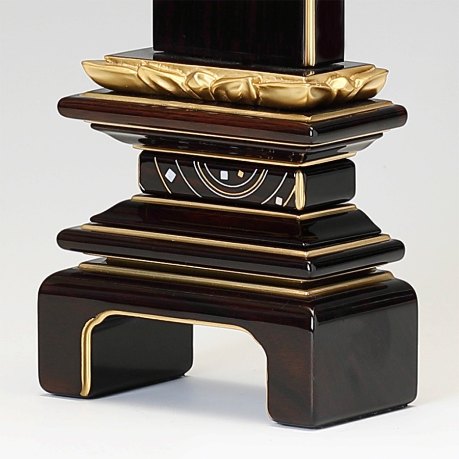 【位牌】 黒檀蓮付上呂門 宙 sora 文字彫1名込 3.5寸