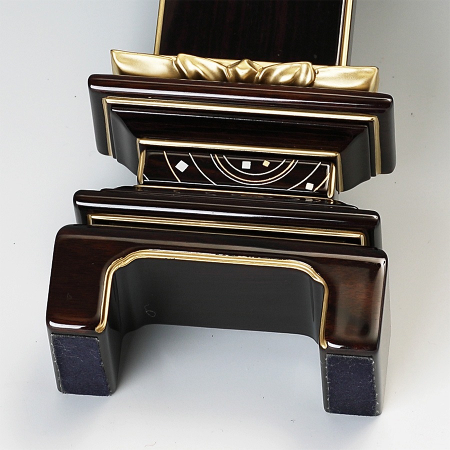 【位牌】 黒檀蓮付上呂門 宙 sora 文字彫1名込 3.5寸