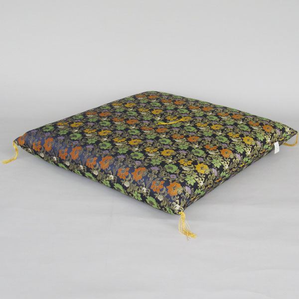 【座布団】 金襴座布団 天平唐花高尾錦 紺