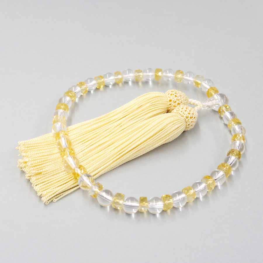 北京ガラスと黄水晶念珠