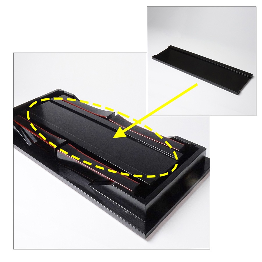 【お供え机】 二月堂机（黒朱）棚付 2尺