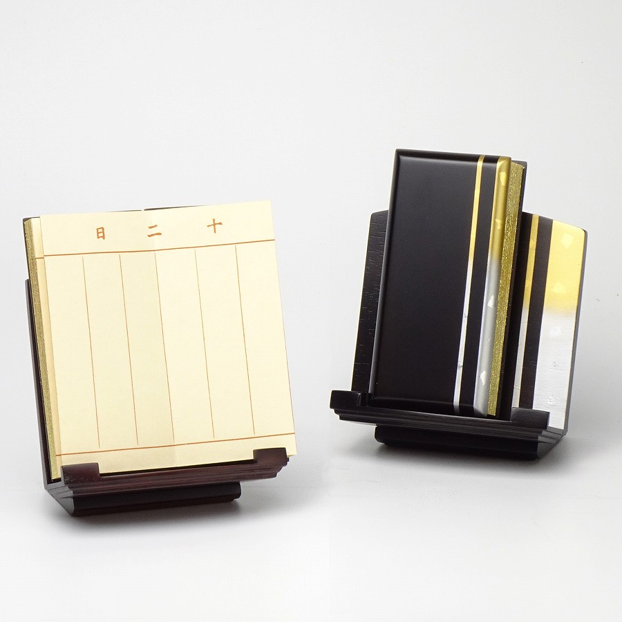 【過去帳台】 (背短) 黒檀 河邦 (3~3.5寸)