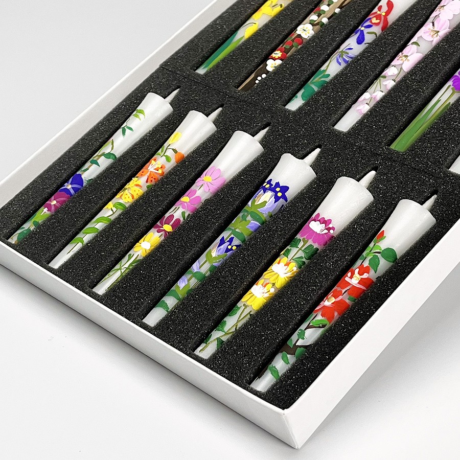 【進物ローソク】 四季の花（手描）