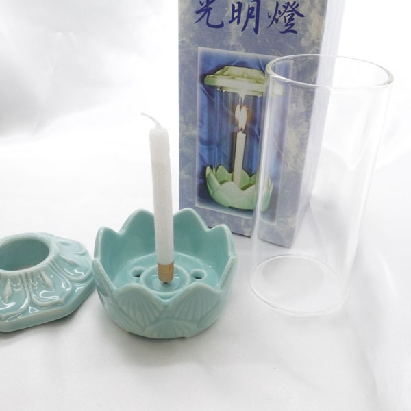 【墓参用仏具】 墓用ローソク立 光明灯（大）