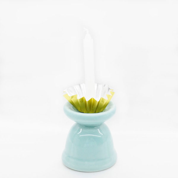 ローソク立】 瀬戸物 青磁 ダルマ | 花立・火立・香呂 | お仏壇の浜屋