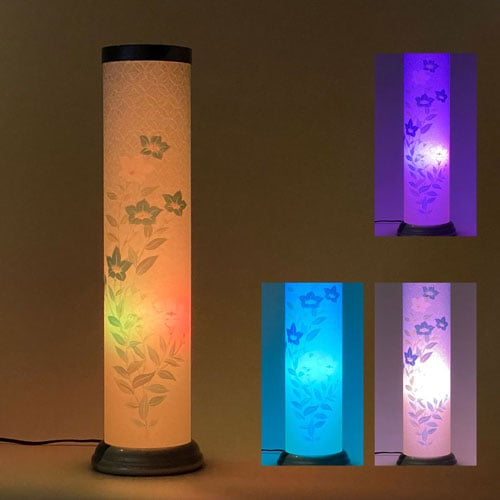 【モダン提灯】 いろは480 桔梗 光触媒 LEDレインボー 高さ47cm