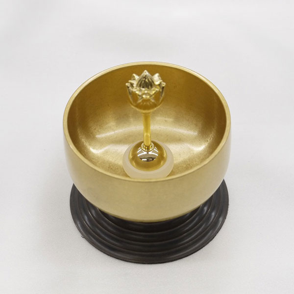 【おリン】 音ずれ 金結晶(リン棒・台付)