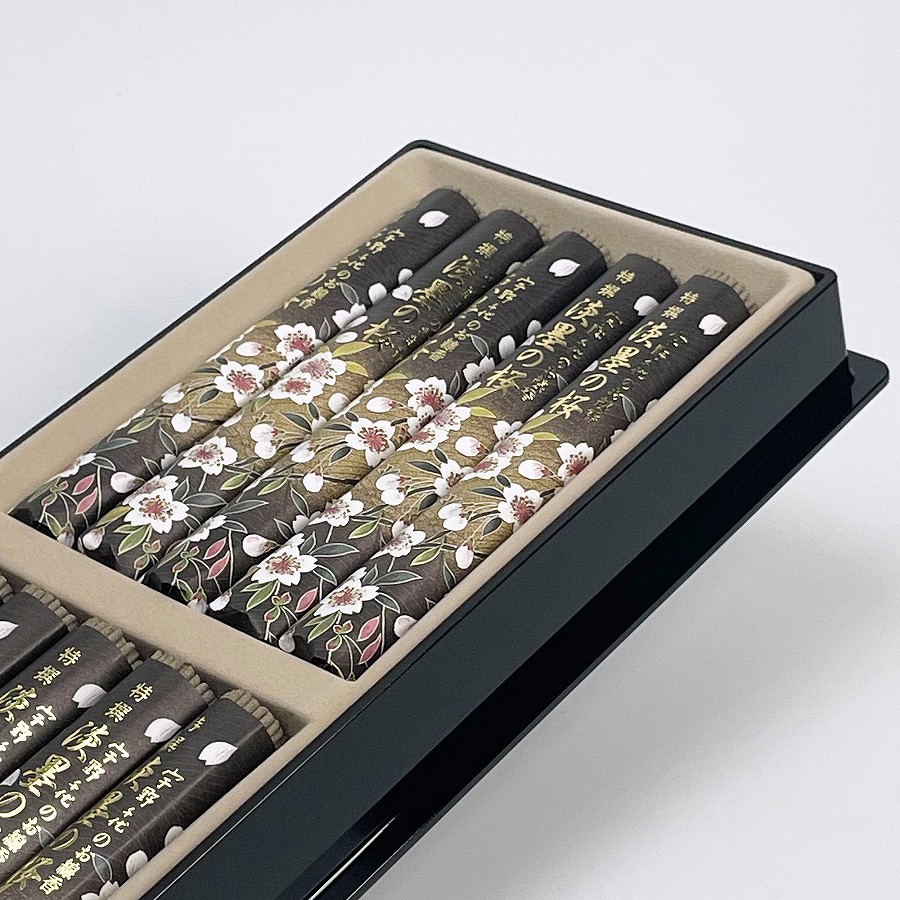 【進物線香】特撰淡墨の桜 塗箱