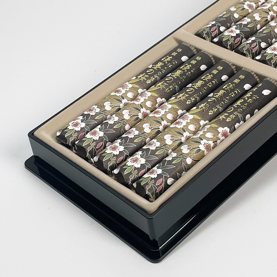 【進物線香】特撰淡墨の桜 塗箱