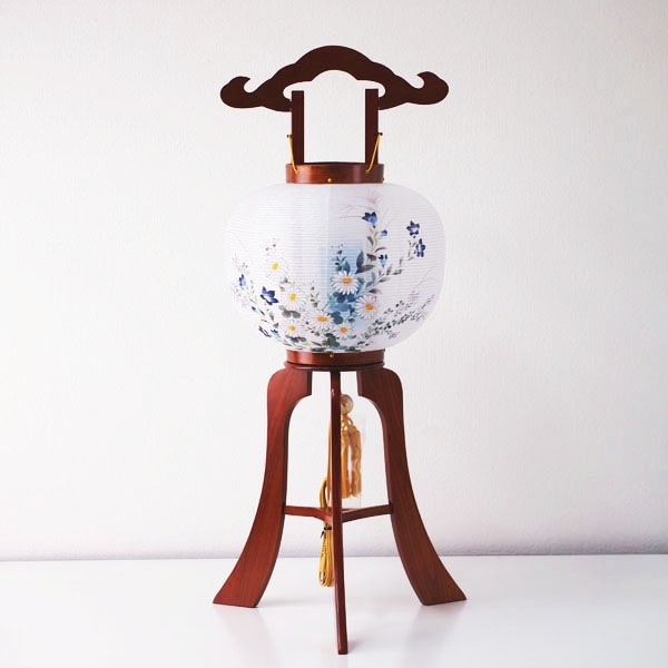 【伝統型提灯】 ニレ 光琳 木製（回転式）高さ78cm