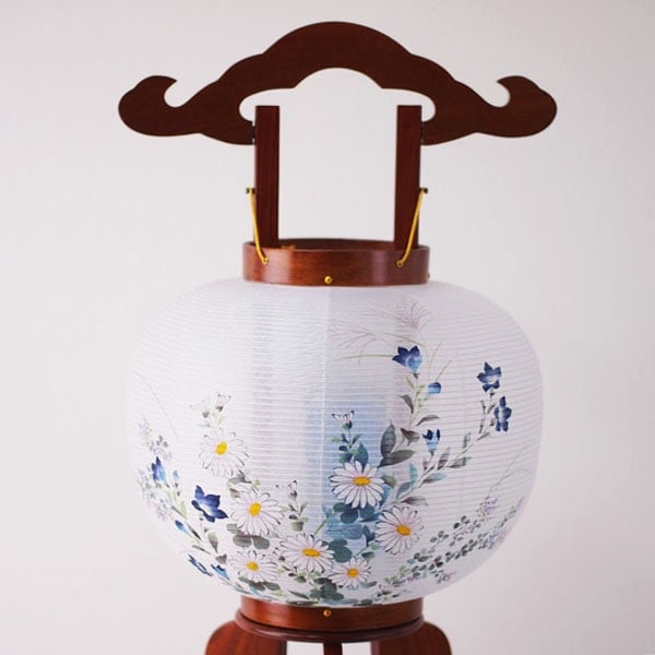 【伝統型提灯】 ニレ 光琳 木製（回転式）高さ78cm