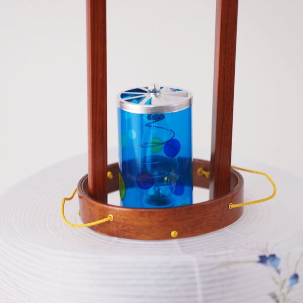 【伝統型提灯】 ニレ 光琳 木製（回転式）高さ78cm