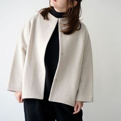 evam eva २ ץ쥹 硼  press wool short coat E243K092 ǥ