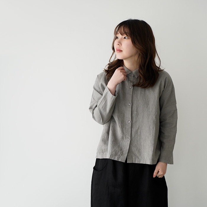 evam eva �������२���� water linen shirt ������������ͥ� ����� E251T098 ��ǥ����� �ȥåץ�